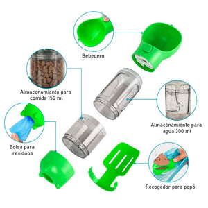 🐾 Botella Portátil 4 en 1 Multifuncional para Mascotas